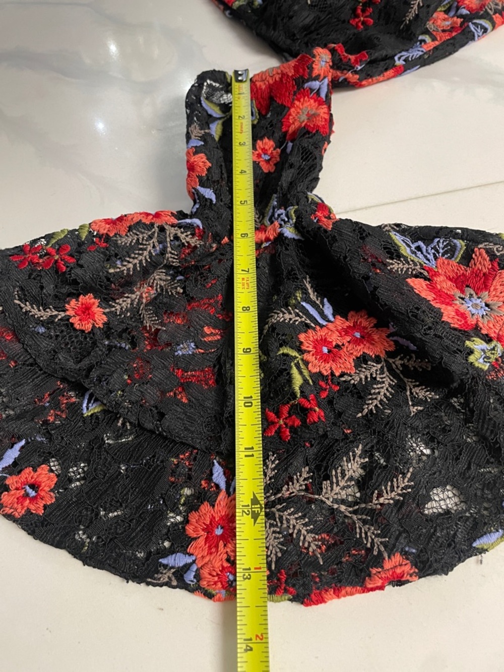 Revolve- Lovers + Friends Off-Shoulder Floral Crop Embroider Crochet Ellie Top - Picture 7 of 10